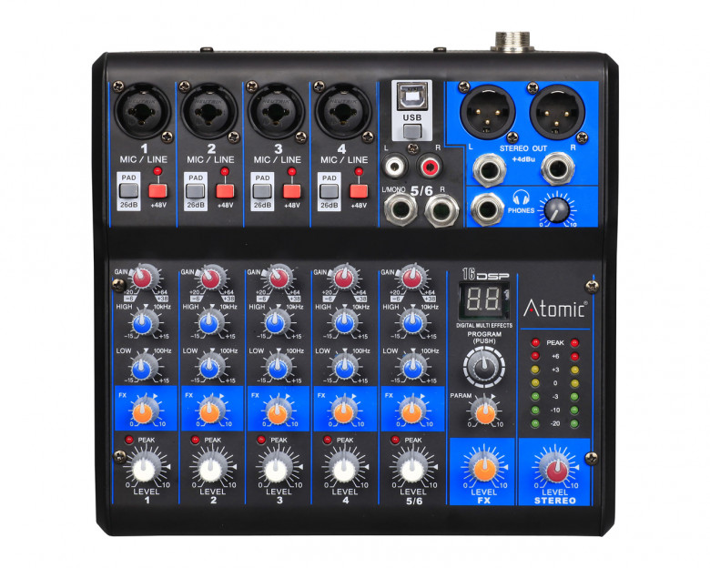 Atomic Mix-S 401 Mixer 4 Canali Mono - 1 Canale Stereo