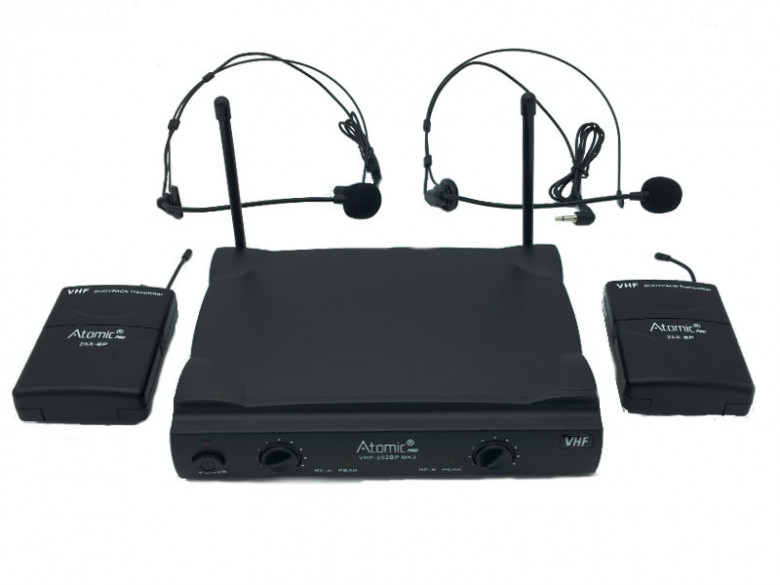 Atomic Pro VHF252 BP Mk2 Doppio Microfono Archetto Wireless