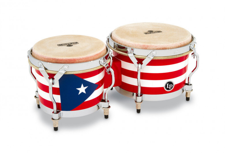 Bongos Matador Wood, Puerto Rican Flag,Latin Percussion,Latin Percussion