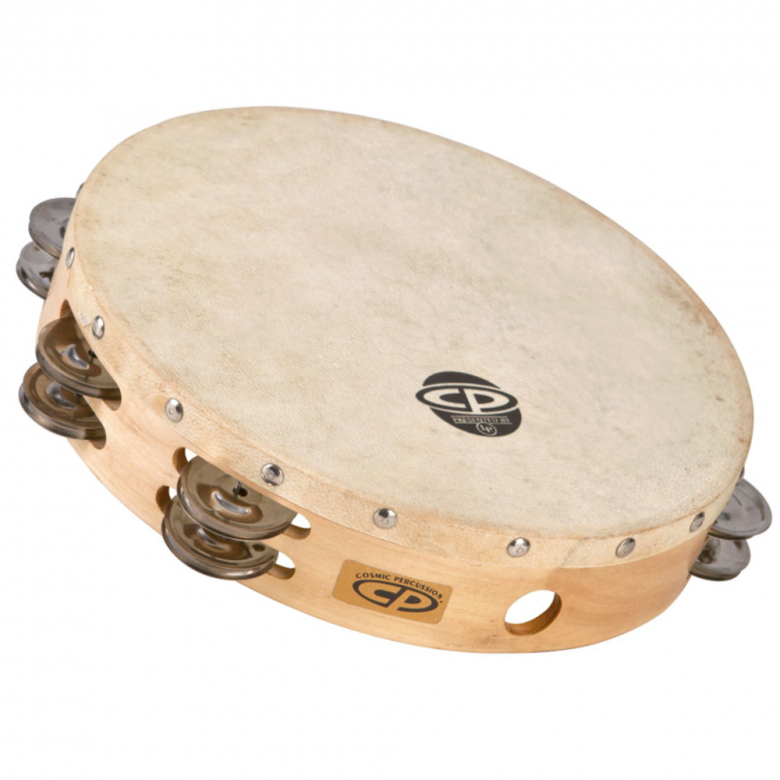 Latin Percussion Tamburello CP  Wood 10" due file di piattini con pelle
