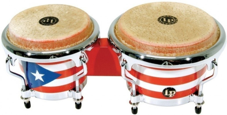 Bongos Mini Tunable, Puerto Rican Flag,Latin Percussion,Latin Percussion
