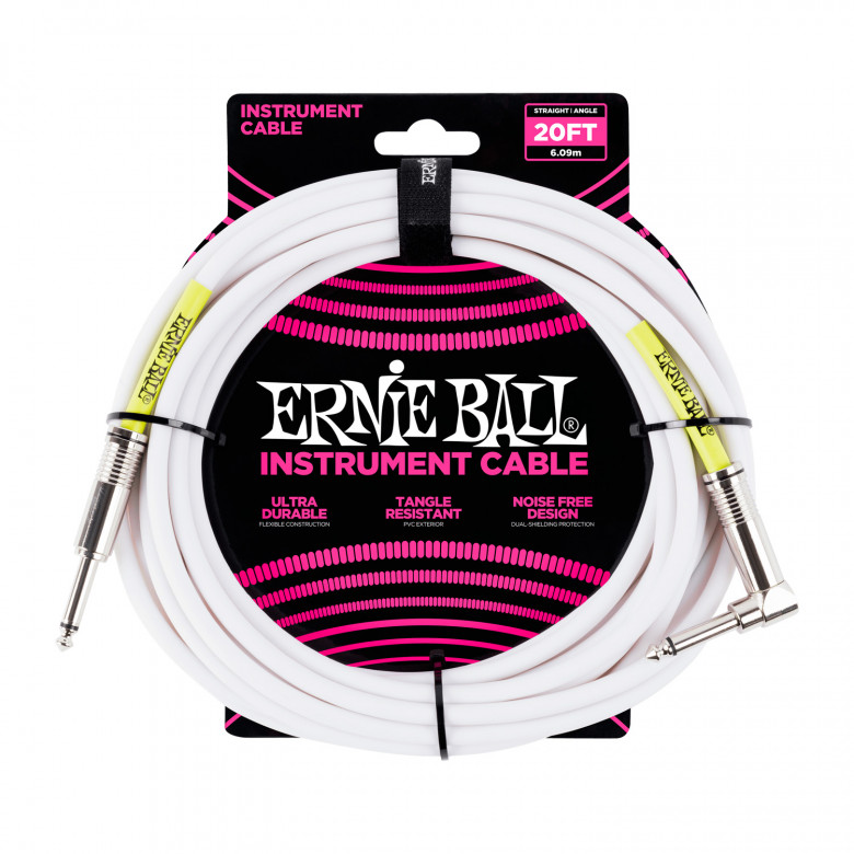 Ernie Ball 6047 Cavo Audio Jack/Jack Bianco - 6 M
