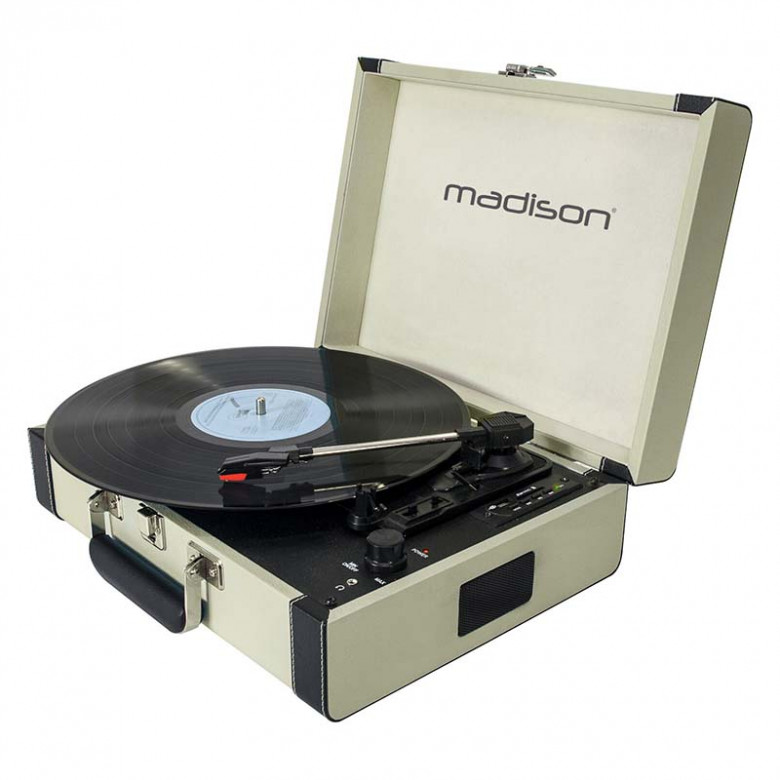Madison MAD-RETROCASE-CR giradischi con registratore USB/SD | Crema