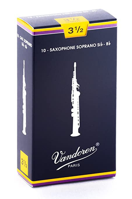 Vandoren Ance per Sax Soprano Si b, Confezione da 10 Pezzi, Spessore 3.5