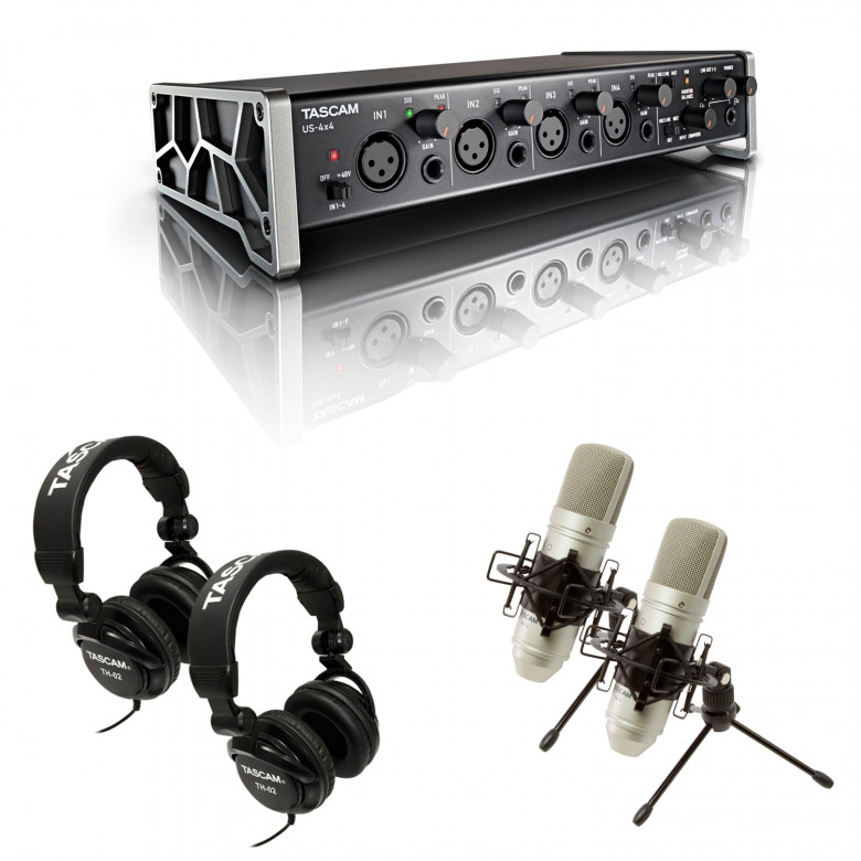 Tascam TrackPack 4X4 Kit scheda audio, cuffie e microfono