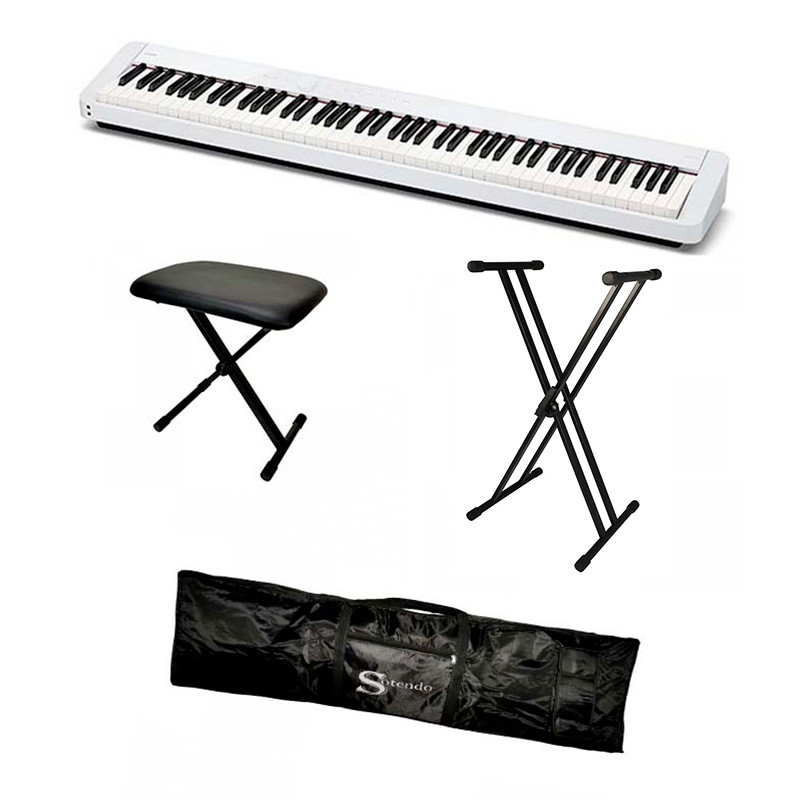 Piano Digital Casio Privia PX-S1100 Branco Kit Completo - Super Sonora