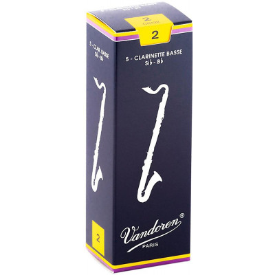 Ancia per clarinetto Basso - Vandoren Traditional CR122, pack 5 Pezzi, spessore 2,0