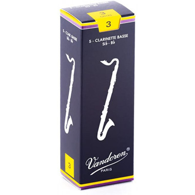 Ancia per clarinetto Basso - Vandoren, pack 5 Pezzi, spessore 3,0