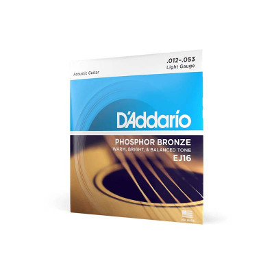 D'Addario EJ16  0.12-0.53 Light Gauge corde chitarra acustica | 3 mute