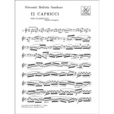 12 Capricci per Clarinetto Gambaro