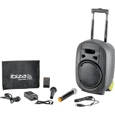 Ibiza PORT8VHF-MKII-TWS cassa a batteria con microfoni, MP3 e Bluetooth