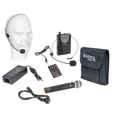 Ibiza PORT15VHF-MKII cassa a batteria con USB/MP3/Bluetooth e 2 radiomicrofoni