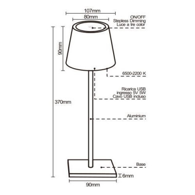Lampada da tavolo a LED ricaricabile | White