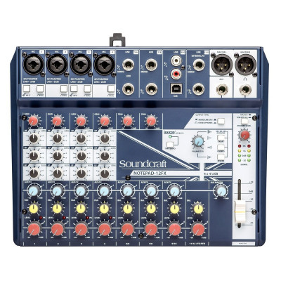 Mixer Soundcraft Notepad12FX USB con Scheda Audio 4-in/4-out