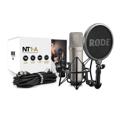 Rode NT1 A Set Microfono Completo - Con Supporto, Antipop e Cavo XLR
