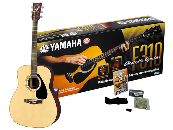 yamaha f310p2 kit chitarra acustica natural + custodia + tracolla + plettri + capotasto + corde di ricambio + avvolgi corde
